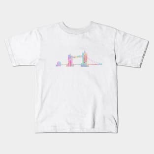 Tower Bridge Travel Text Word Cloud Kids T-Shirt